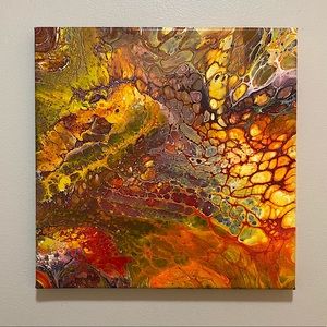 Original 12”x12” Acrylic Pour Painting